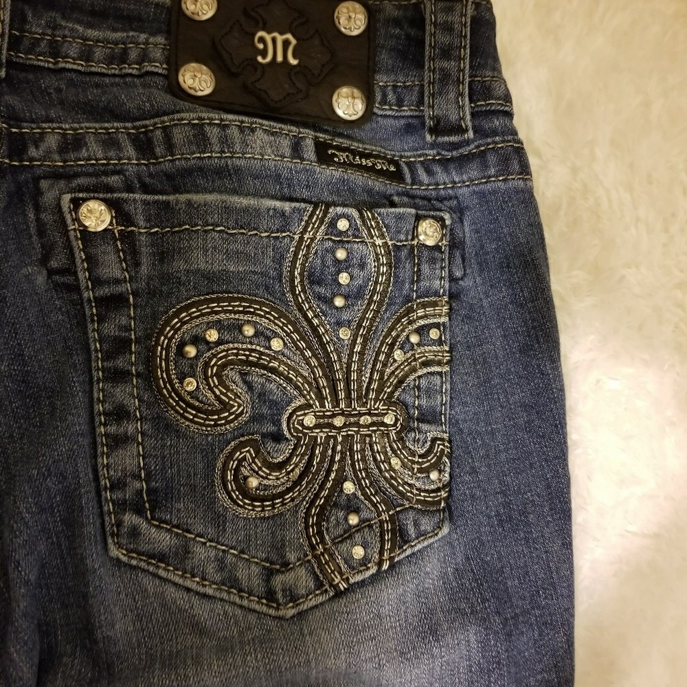 Miss Me Dark Wash Fleur Dr Lis Bling Pockets Jeans